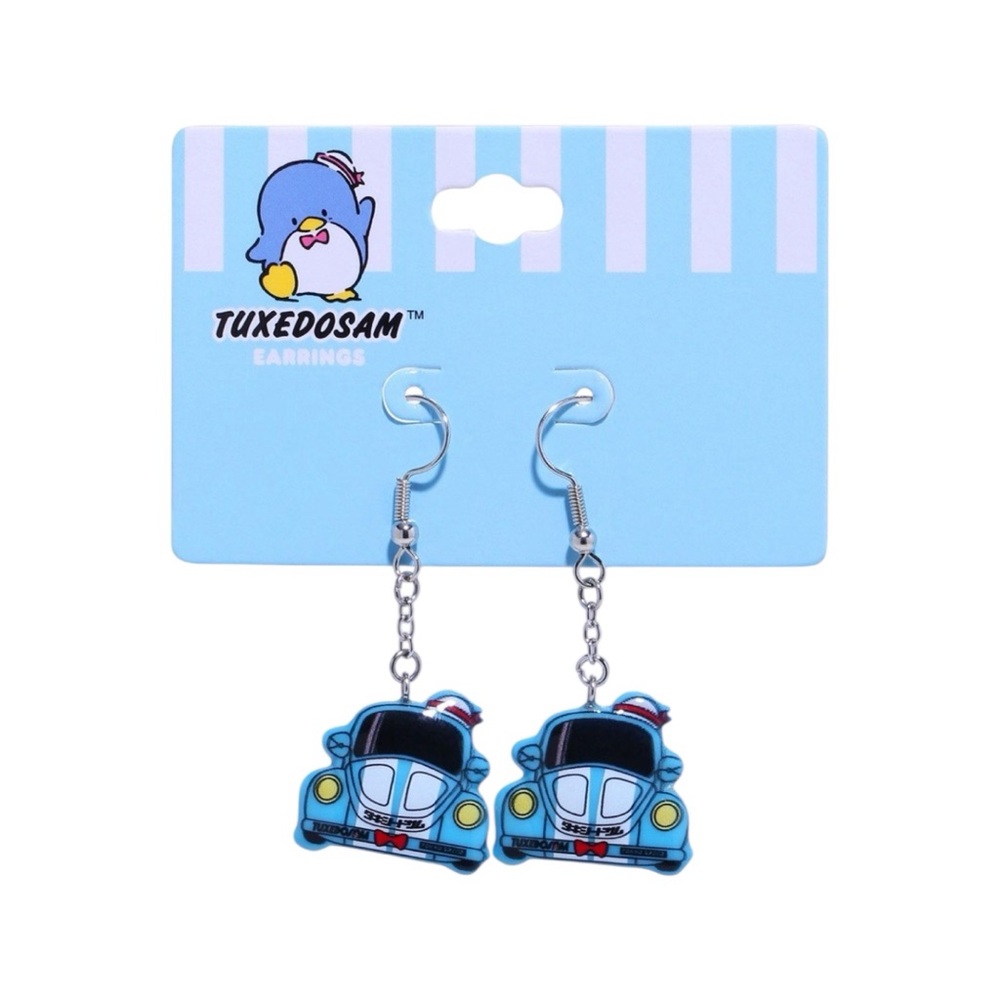 NEW Sanrio Hello Kitty Tuxedo Sam Race Car Earrings